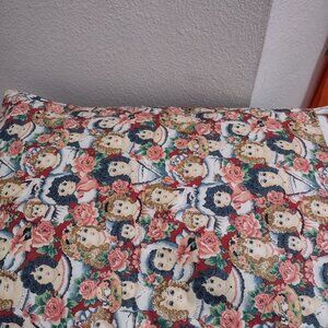 Victorian Doll Design Pillow Case Only (Pillow Not Included)